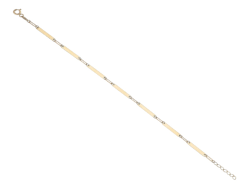 Žluté zlato náramek s destičkami 18+2cm